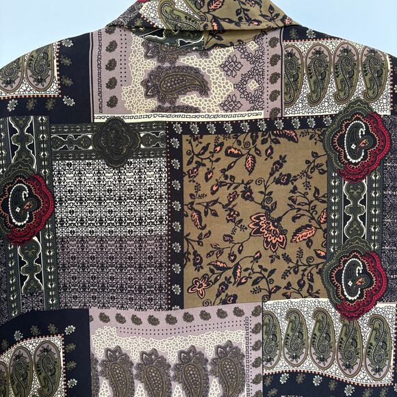 Vtg Y2K Fashion Bug Patchwork Maximalist Paisley Bohemian Blazer Jacket 18/20 - Picture 4 of 9